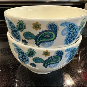 Set of 2 - Royal Norfolk Stoneware Paisley Soup/Cereal Bowls